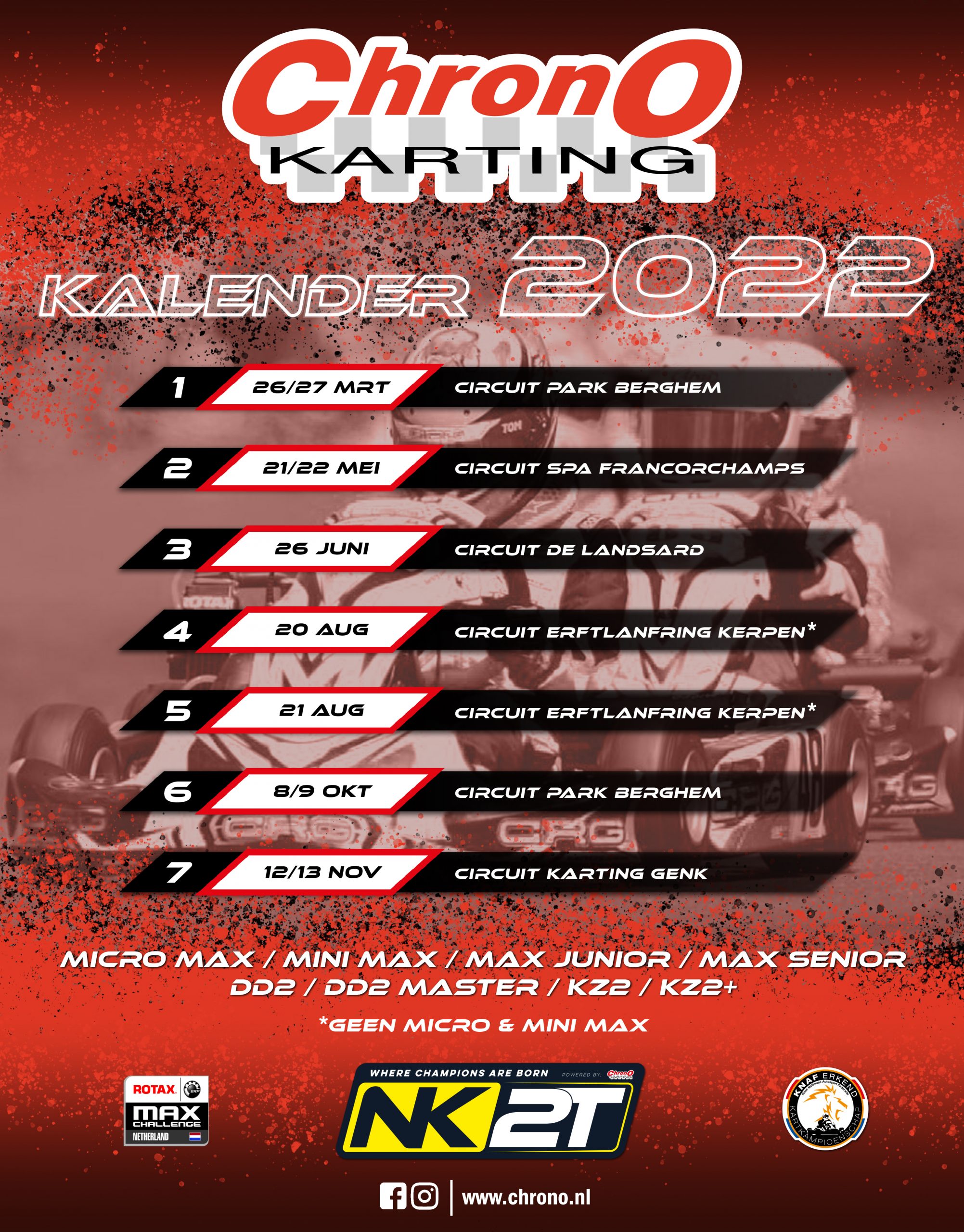 Kalender NK 2T Karting Rotax
